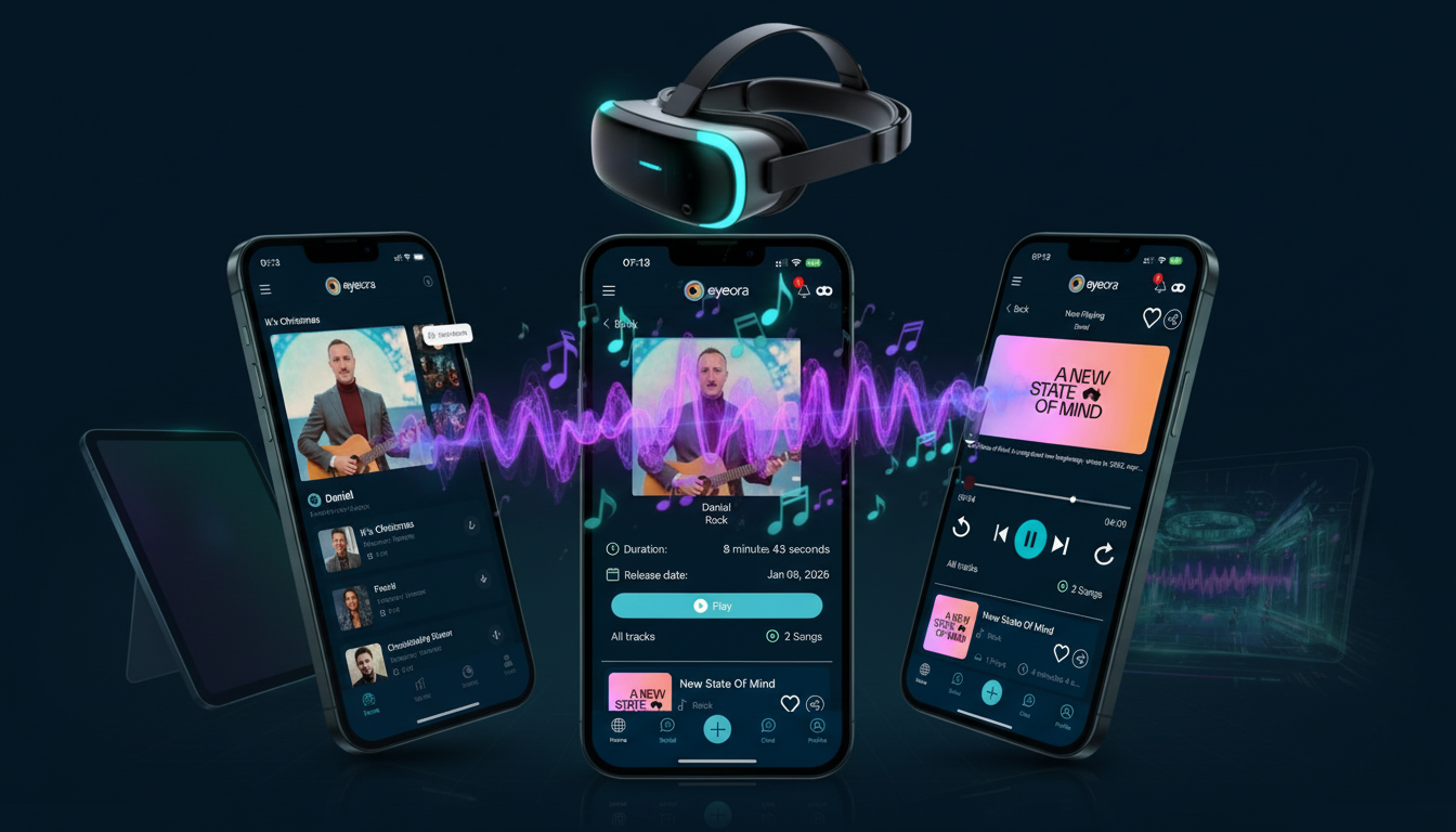 eyeora XR running across phone, desktop, TV and headset